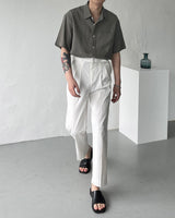 リネンバイオショートスリーブシャツ / UN275 Linen Bio Short-Sleeved Shirt (4 colors)