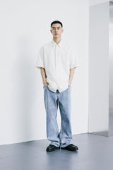 ナイロンランドリーシャツ / NYLON LAUNDRY SHIRT WHITE