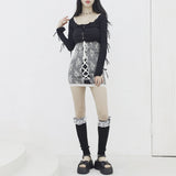 Jellyo Sleeve Slit String Cardigan