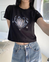 ネバートウィンクルハートウェーブショートスリーブTシャツ