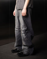 ロングジッパー デニムパンツ / Long Zipper Denim Pants (Black)