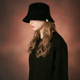 Corduroy label bucket hat