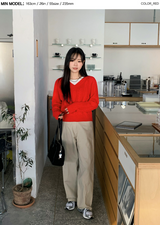 WT Cable V-neck Crop Knit (6color)
