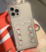 Red Fluffy Card Storage Phone Case