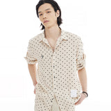 オーバーフィットドットプリントシャツ/OVERFIT DOT PRINT SHIRT-BEIGE