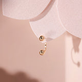 miniGOLD 14K Gold Simple 3MM Ball Curve Piercing ENOM4094