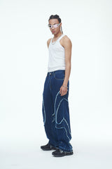 コンマデニムパンツ/Comma Denim Pants Blue