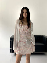カエルレタリングストラップスリーブレスミニワンピース/ Karel lettering string sleeveless mini dress