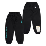 OLD LETTER WIDE JOGGER PANTS  WHITE MELANGE / BLACK