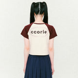 ロゴラグランクロップド半袖Tシャツ