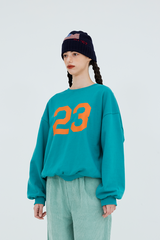 23 Print Sweatshirt (deep mint)