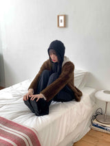 She's double button angora cardigan