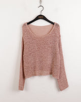 [5color]ジュエルサマーボートネック長袖ネットニット / Juel Summer Boat Neck Long Sleeve Net Knit