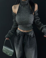 dark blue string wide pants