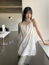 パーカーブヴィンテージ刺繍レイヤードナッシュミニワンピース