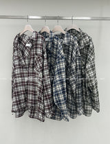 [UNISEX] ストリングチェックシャツ
