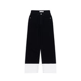 セミワイドフィットデニムパンツ/SEMI WIDE FIT BLACK+WHITE DENIM PANTS [17723]