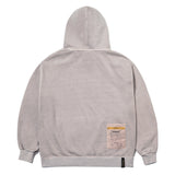 22スクレイプピグメントオーバーサイズヘビースウェットフーディ / 22 SCRAPE PIGMENT OVERSIZED HEAVY SWEAT HOODIE BEIGE / PURPLE / CHARCOAL