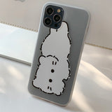 White - リアルファーキャットiPhoneケース