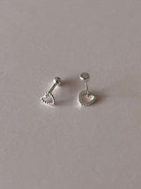 [92.5silver] ドットハートピアス