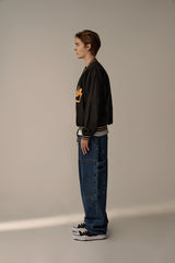 RETRO V-NECK NYLON PULLOVER (BLACK)