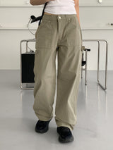 ミルカンサマーファブリックカーペンターポケットロングコットンパンツ / Milcan Summer Fabric Carpenter Pocket Long Cotton Pants