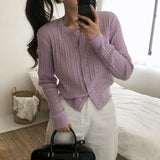 【BELLIDE MADE】6color メモリーケーブルラウンドカーディガン