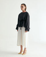 W.BYRDEYE WOOL BELTED CROPPED COAT - DARK GRAY (6636057788534)