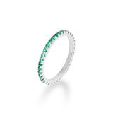 [S925]2㎜テニスリング/[S925] 2MM Greenery Tennis Rilng (silver)