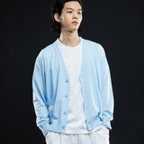 カシミアストラクチャーニッティングカーディガン/CASHMERE STRUCTURE KNITTING CARDIGAN-SKY