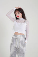 シースルービッグクロップTシャツ/TOP(8218) see-through big crop Tee