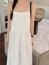 Lovely Pintuck Bustier Long Dress (2color)