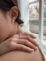 [92.5silver] クラックパールピアス
