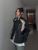 (UNISEX) ピース配色レーサージャケット