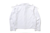 ショルダーオープンリボンシャツ / SHOULDER OPEN RIBBON SHIRT_WHITE