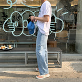 ダメージロングワイドデニム / Labo Damage Long Wide Denim (blue)