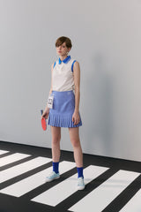 Check pleated skirt