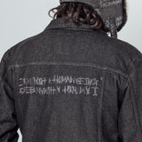 I AM NOT A HUMANBEING DENIM TRUCKER JACKET - O/C (6674936266870)
