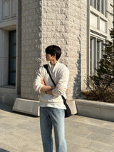 ローワーツイストセミジップアップニットウェア / Lower Twisted Semi-Zip-Up Knitwear (4 colors)
