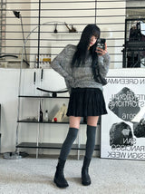 ボカシウェーブルーズニット/Bokashi weave loose knit