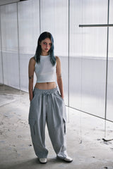 H-T CARGO BALLOON SWEAT PANTS (Gray) / カーゴバルーンスウェットパンツ