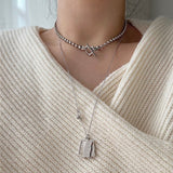 cho ボールチェーンハートボールドデイリールックチョーカーショートネックレス / cho Ball Chain Heart Bold Daily Look Choker Short Necklace