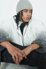 Grey Gradation Sherpa Fur Jacket