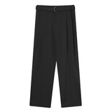 ミニマルベルトピンタックスラックス (4 color)