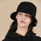 Monogram Label Pigment Bucket Hat Black