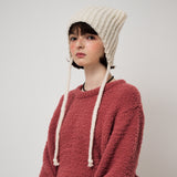 MOHAIR EARMUFF BEANIE, IVORY