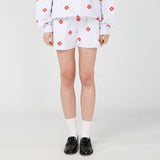 Red flower pattern Shorts [Light grey] (6535251722358)