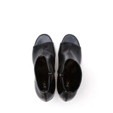 Open Toe Slim Ankle Heel(Matt Black)