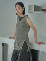 NETTING KNIT TOP [ ASH GRAY ]