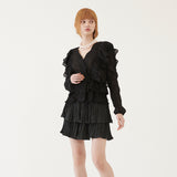 RUFFLED BLOUSE (BLACK) (6579703152758)